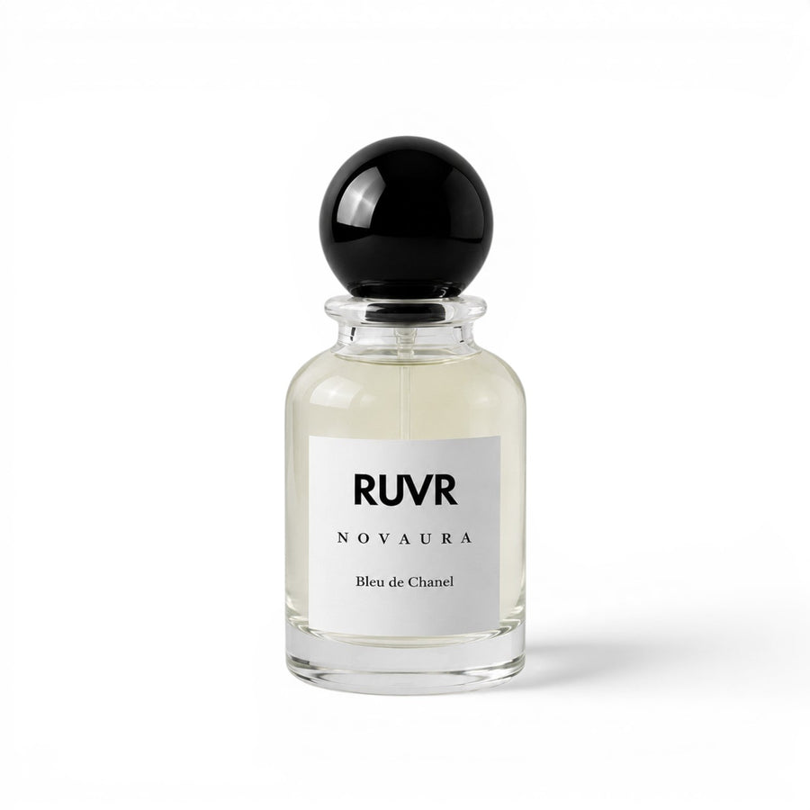 NOVAURA Bleu de Chanel perfume bottle by RUVR – 55ML fresh woody fragrance for men