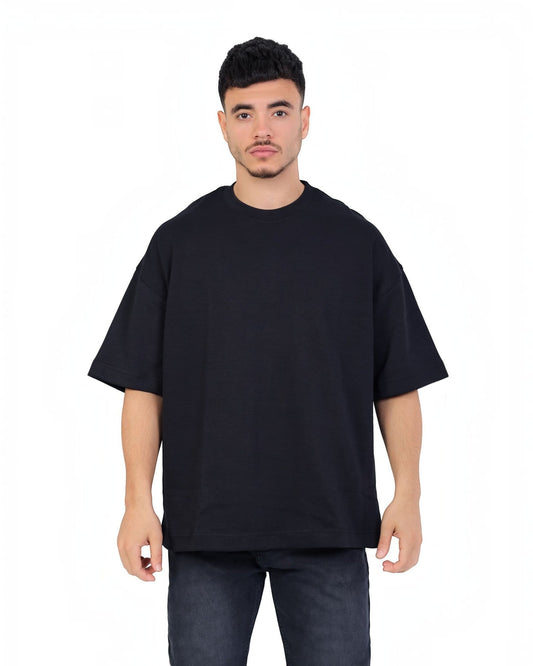 RUVR Palette Tee in black, an oversized heavyweight cotton t-shirt with a dropped shoulder and clean, logo-free design