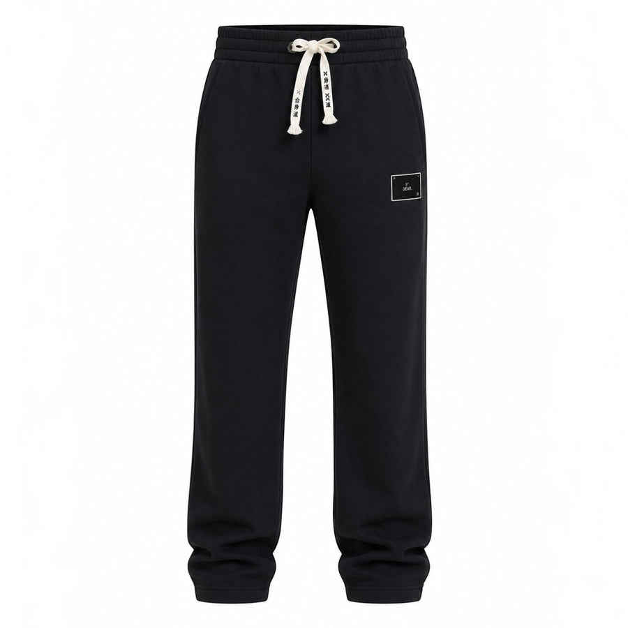 Patch Sweatpant by RUVR – Japanese drawstring detail sweatpants in Grey Marl