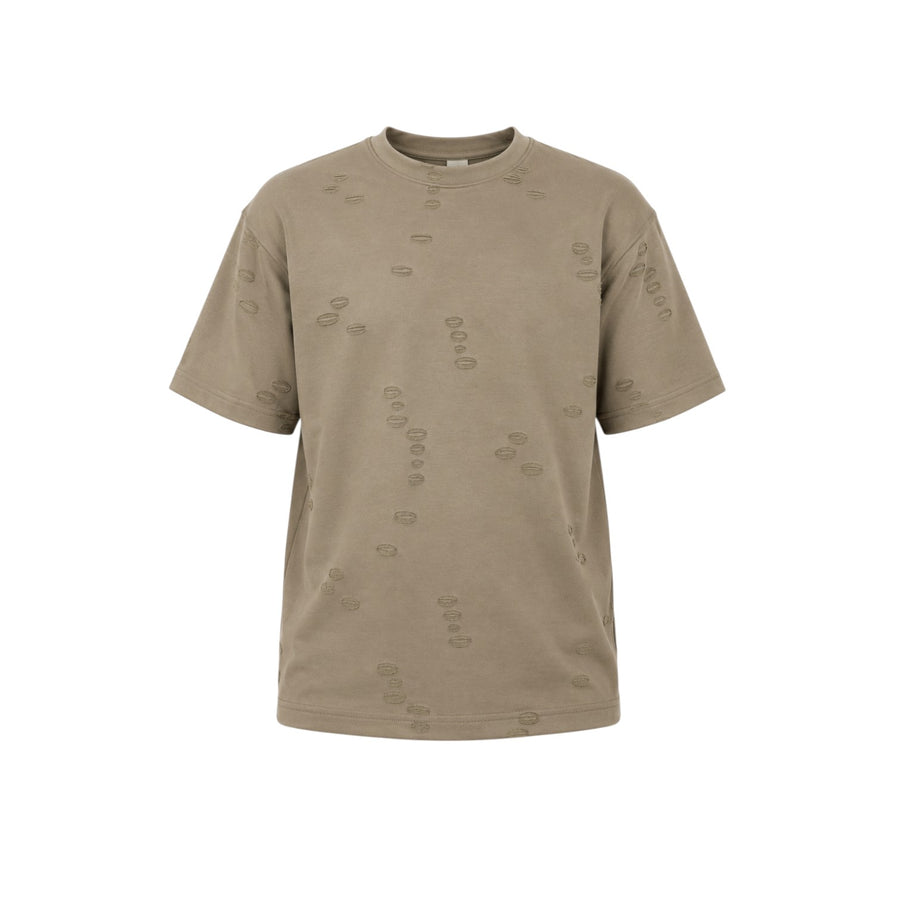 Void Tee by RUVR – distressed oversized tee in Cream