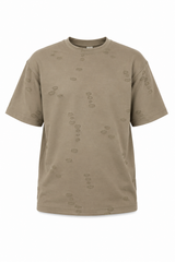 Void Tee by RUVR – distressed oversized tee in Cream