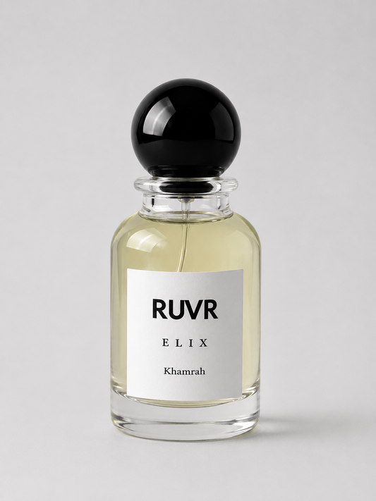 ELIX Khamrah perfume bottle by RUVR – 55ML oriental fragrance for men