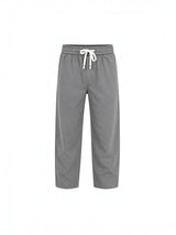 RUVR Urban Utility Pants in grey with an elastic drawstring waistband and a relaxed modern fit.