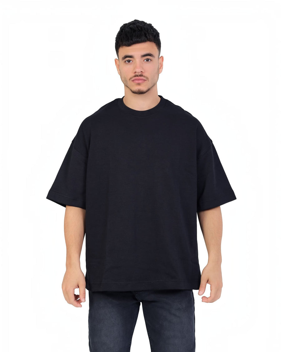 RUVR Palette Tee in black, an oversized heavyweight cotton t-shirt with a dropped shoulder and clean, logo-free design