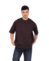 RUVR Palette Tee in brown, an oversized heavyweight cotton t-shirt with a dropped shoulder and clean, logo-free design