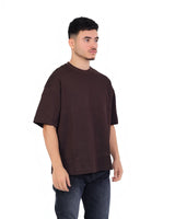 RUVR Palette Tee in brown, an oversized heavyweight cotton t-shirt with a dropped shoulder and clean, logo-free design