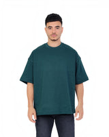 RUVR Palette Tee in forest green, an oversized heavyweight cotton t-shirt with a dropped shoulder and clean design.