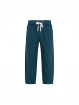 RUVR Urban Utility Pants in dark teal with an elastic drawstring waistband and a relaxed modern fit